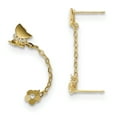 thumbnail image 1 of 14k Madi K CZ Double Post w/Chain Butterfly & Flower Earring 14k Yellow Gold Earrings, 1 of 1