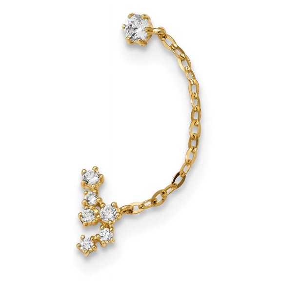 14k Madi K CZ Double Post w/Chain Constellation Earring