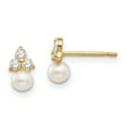 thumbnail image 1 of 14k Madi K CZ and Freshwater Cultured Pearl Post Earrings 14k Yellow Gold Earrings, 1 of 1