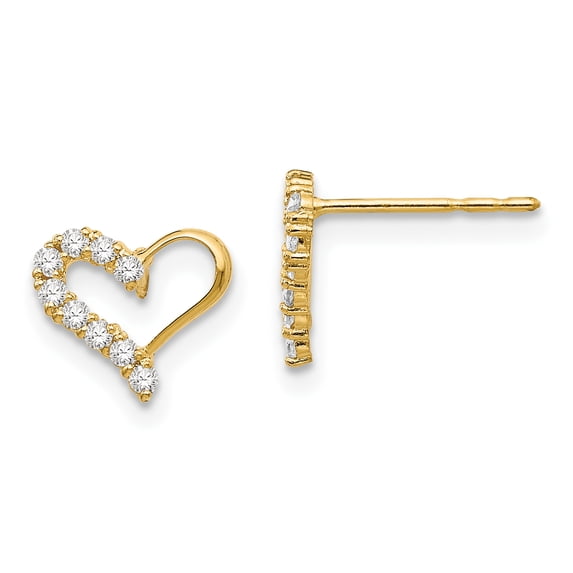 14k Madi K Cubic Zirconia Heart Post Earrings