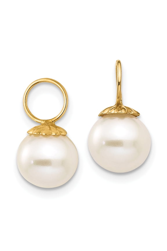 14k Madi K Freshwater Cultured Pearl Hoop Enhancers 14k Yellow Gold Earrings