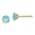 thumbnail image 1 of 14k Madi K Round Blue Topaz 5mm Post Earrings, 1 of 3