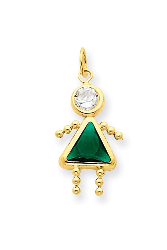 14k May Girl Synthetic Birthstone Charm XCK164