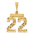 thumbnail image 1 of 14k Medium Diamond-cut Number 22 Charm in 14k Yellow Gold, 1 of 3