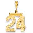 thumbnail image 1 of 14K Yellow Gold Polished Diamond Cut Finish Medium Size Number 24 Charm Pendant, 1 of 2