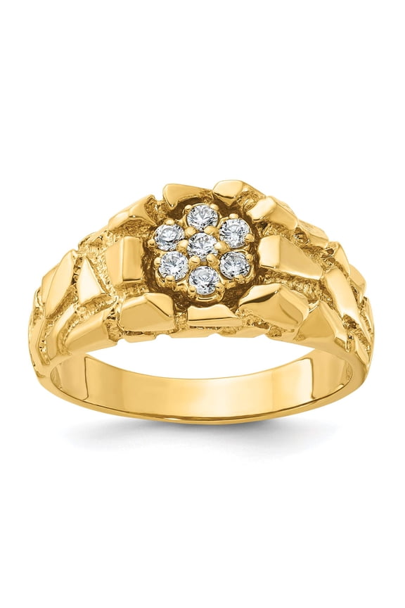 14k Men's Cluster Complete Lab Grown VS/SI FGH Dia Nugget Ring