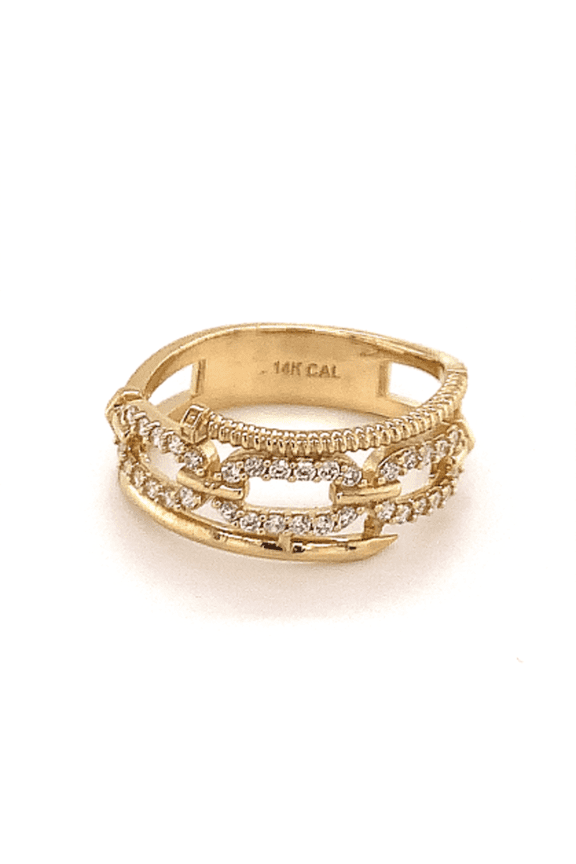 14k Nail with Buckle Link Ring