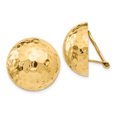 thumbnail image 1 of 14k Omega Clip 20mm Hammered Non-pierced Earrings 14k Yellow Gold Earrings, 1 of 1