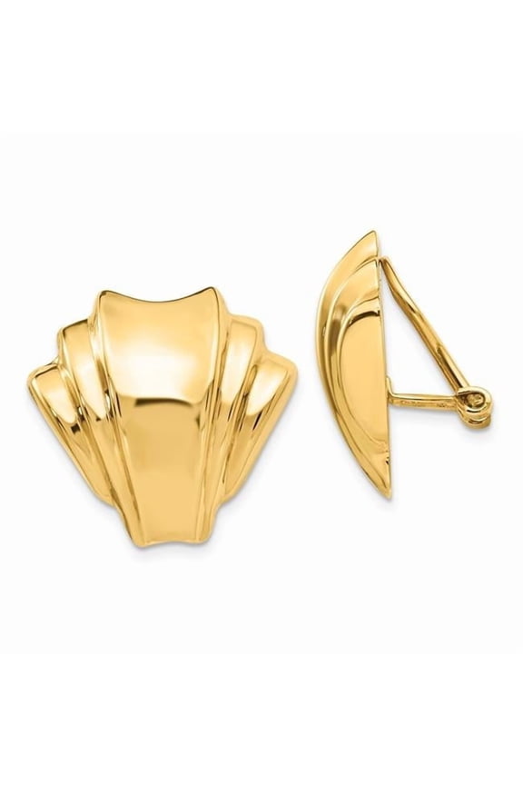 14k Omega Clip Polished Non-pierced Earrings