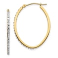 thumbnail image 1 of 14k Oval Hinged Hoop Earrings, 1 of 4