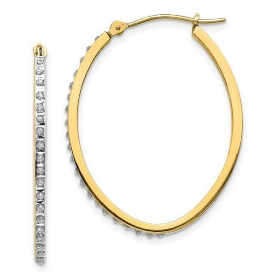 14k Oval Hinged Hoop Earrings