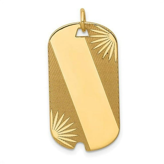 14k Patterned .013 Gauge Engravable Dog Tag Disc Charm XM301/13