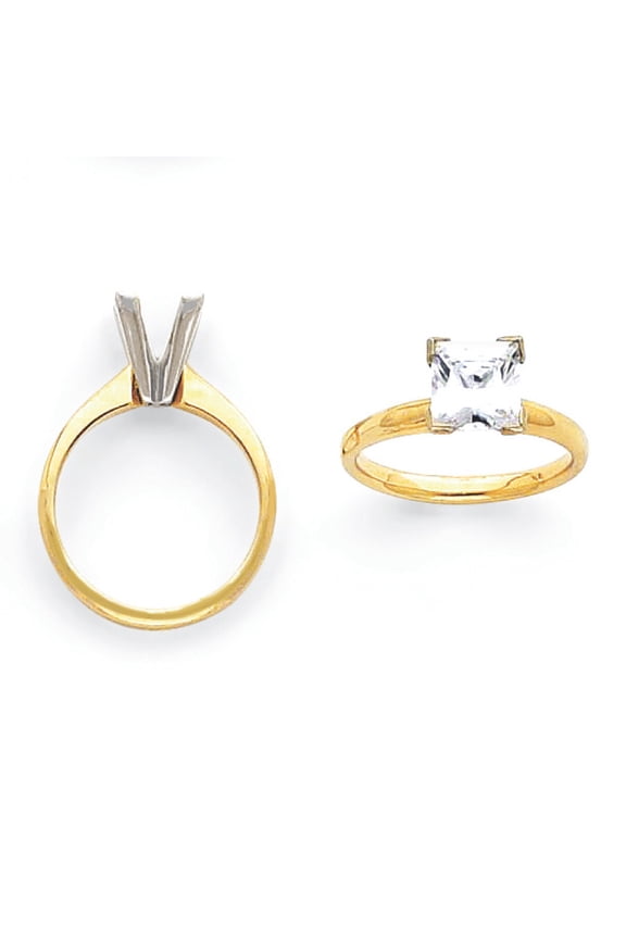 14k Peg Set Solitaire Ring Mounting