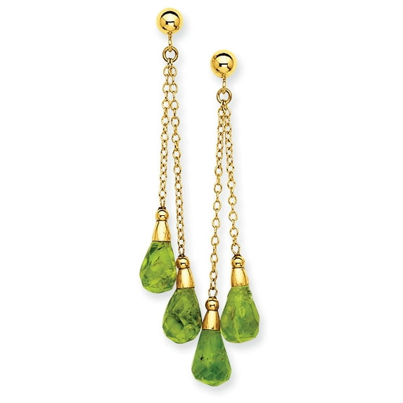 14k Peridot Dangle Earrings