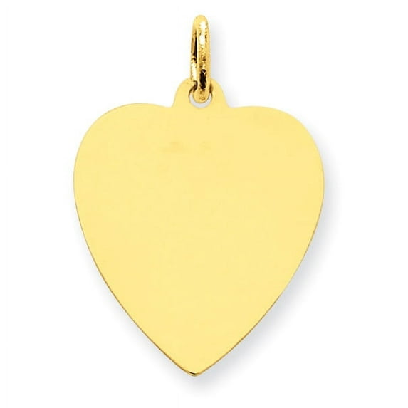 14k Plain .011 Gauge Engravable Heart Disc Charm