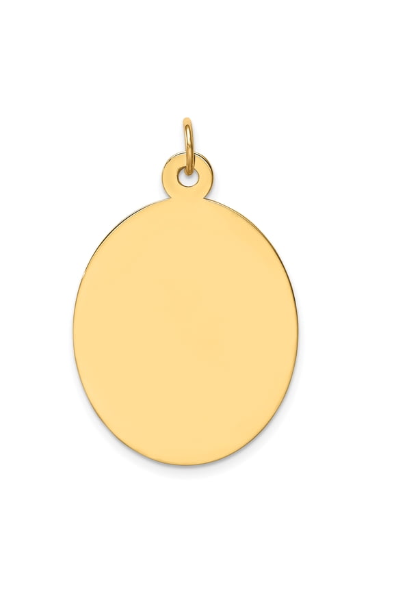 14k Plain .011 Gauge Engravable Oval Disc Charm