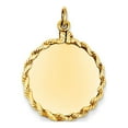 thumbnail image 1 of 14k Plain .013 Gauge Circular Engravable Disc with Rope Charm in 14k Yellow Gold, 1 of 2