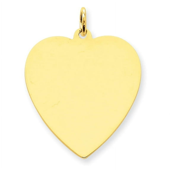 14k Plain .013 Gauge Engravable Heart Disc Charm