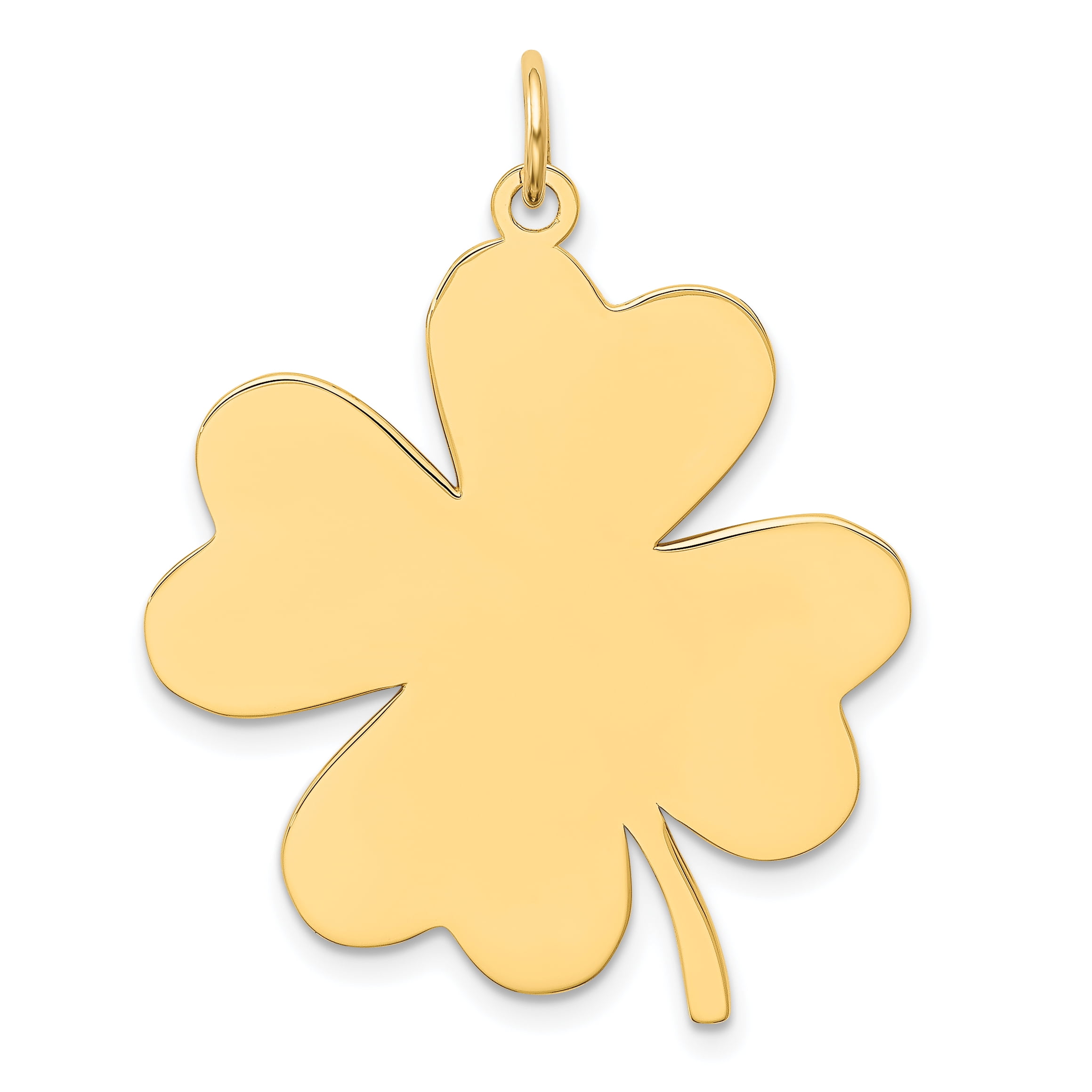 14k Plain .018 Gauge Engravable Clover Disc Charm XM637/18
