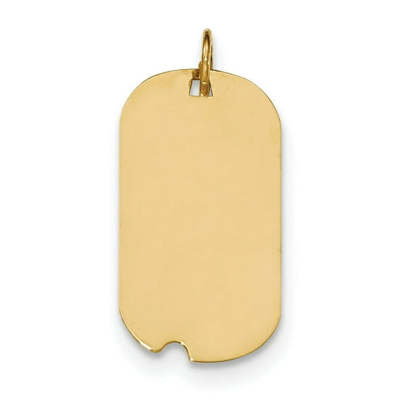 14k Plain .018 Gauge Engraveable Dog Tag with Notch Disc Charm