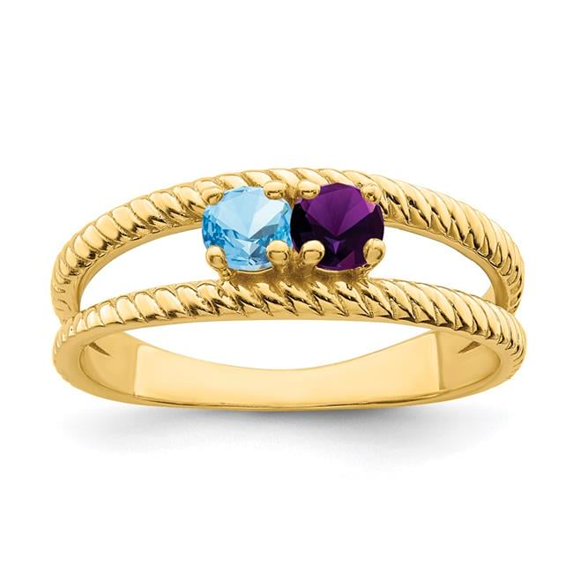 14k Polished 2-Stone Mothers Ring Mounting Q-XMR8/2-7