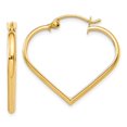 thumbnail image 1 of 14k Polished 2mm Heart Hoop Earrings in 14k Yellow Gold, 1 of 3