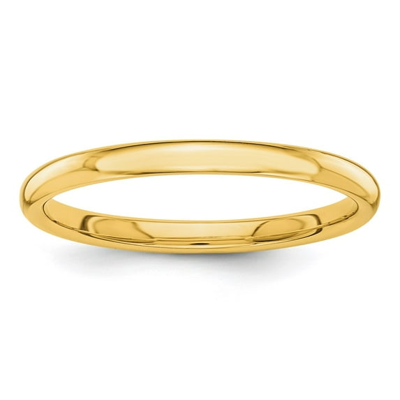 14k Polished 2mm Stackable Band Size 6