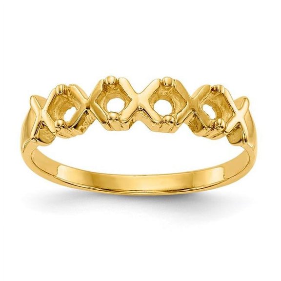 14k Polished 4-Stone Mothers Ring Mounting QXMR17/4