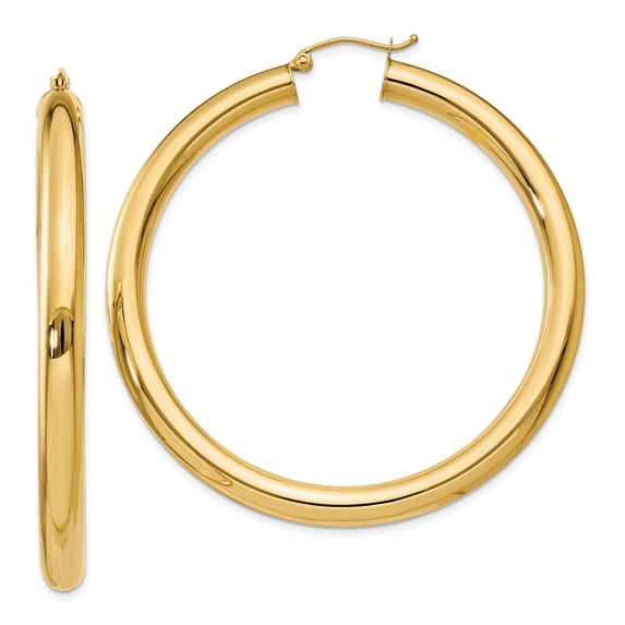 14k Polished 5mm Lightweight Hoop Earrings