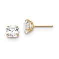 thumbnail image 1 of 14k Polished 6x6 Asscher Cut CZ Studs Post Earrings in 14k Yellow Gold, 1 of 2