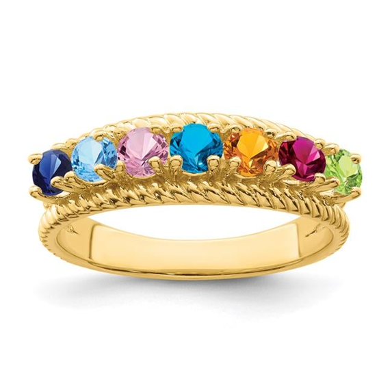 14k Polished 7-Stone Mothers Ring Mounting QXMR8/7-7