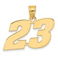 thumbnail image 1 of 14k Yellow Gold Polished Finish Block Script Design Number 23 Charm Pendant, 1 of 4
