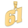 thumbnail image 1 of 14k Yellow Gold Polished Finish Block Script Design Number 61 Charm Pendant, 1 of 4