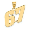 thumbnail image 1 of 14k Yellow Gold Polished Finish Block Script Design Number 67 Charm Pendant, 1 of 4