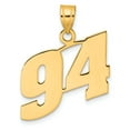 thumbnail image 1 of 14k Yellow Gold Polished Finish Block Script Design Number 94 Charm Pendant, 1 of 4