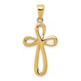 thumbnail image 1 of 14k Polished Ribbon Cross Pendant D1621, 1 of 3