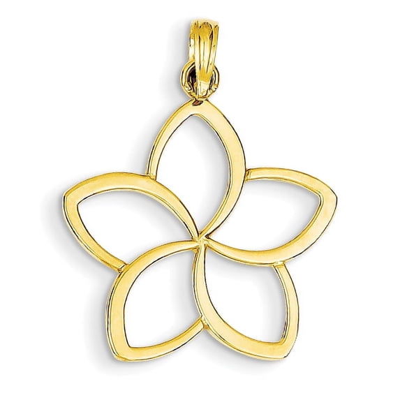 14k Polished Cut Out Flower Pendant