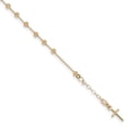 thumbnail image 1 of 14k Polished D/C Cross and Miraculous Medal .75in ext. Bracelet (Weight: 2.23 Grams, Length: 6 Inches), 1 of 3