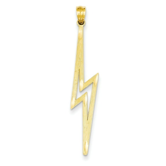 14k Yellow Gold D.C Polished Finish Lightning Bolt Pendant