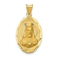 thumbnail image 1 of 14k Polished & D/C Sagrado Corazon Oval Pendant, 1 of 3