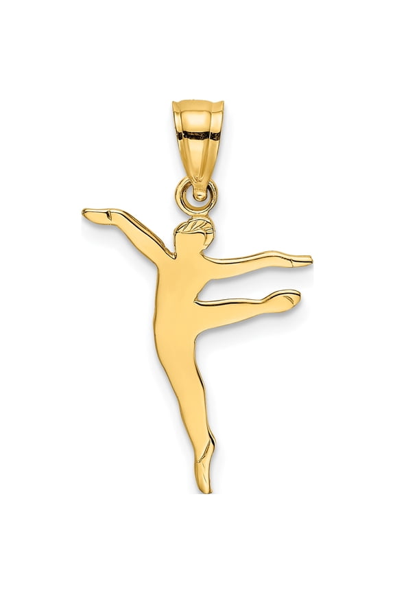 14K Yellow Gold Polished Dancer Charm