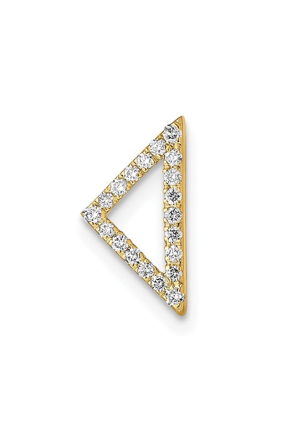 14k Polished Diamond Triangle Chain Slide