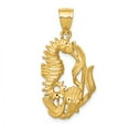 thumbnail image 1 of 14k Polished Diamond-cut Seahorse with Shell Pendant K6049, 1 of 3