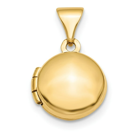 14k Polished Domed 10mm Round Locket in 14k Yellow Gold