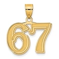thumbnail image 1 of 14k Yellow Gold Polished Etched Finish Number 67 Charm Pendant, 1 of 4