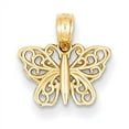 thumbnail image 1 of 14k Yellow Gold Polished Filigree Butterfly Charm Pendant, 1 of 4