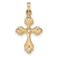 thumbnail image 1 of 14k Polished Fleur De Lis Cross Pendant, 1 of 1