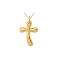 thumbnail image 1 of Gem & Harmony 14K Yellow Gold Freeform Cross Pendant Necklace with Chain for Women, 1 of 5