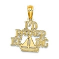 thumbnail image 1 of 14k Polished Gold ID Rather Be Sailing Pendant Necklace 18x14mm Wide 0.6mm Thick Pendant for Women, 1 of 2