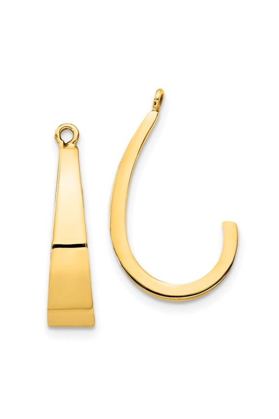 14k Polished J-Hoop Earring Jackets